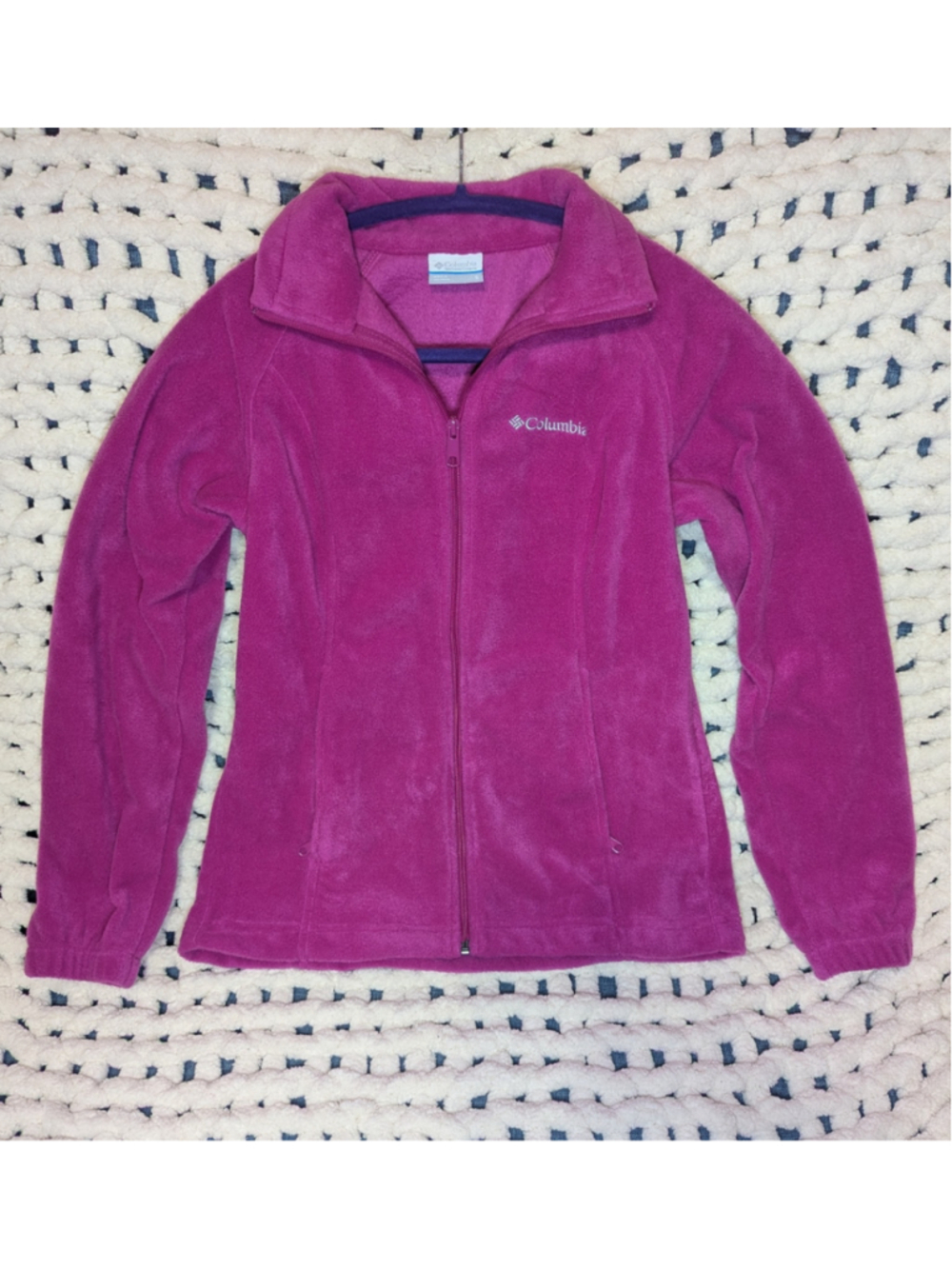 Columbia Women’s Small Pink Magenta Full Zip Fleece Jacket Outdoor Hiking